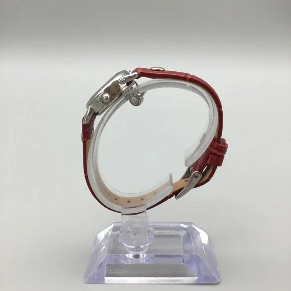 Disney Watch Women Mickey Mouse 22mm Silver Tone Leather Band Charm New Battery - Picture 3 of 15